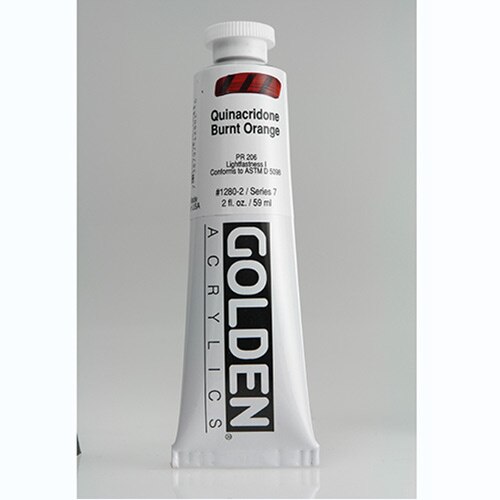 Golden, Heavy Body, Acrylic, Paint, 2oz, Quinacridone Burnt Orange